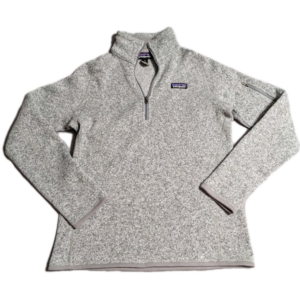 Patagonia Better Sweater 1/4 Zip Womens M Gray Fleece Pullover Sweater Knit